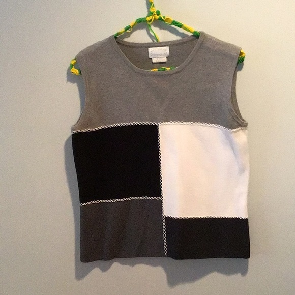 Designer Originals 2 Piece Coordinating Sweater Set Black/ Gray/White Medium - Picture 2 of 5